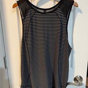 Lululemon Black and White Striped Sleeveless Top